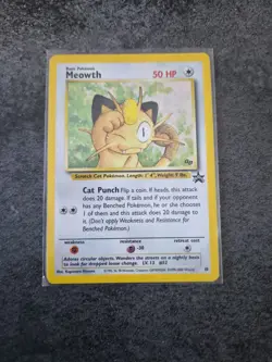Pokemon TCG Meowth Black Star Promo Holo Rare Card #10 - Image 1
