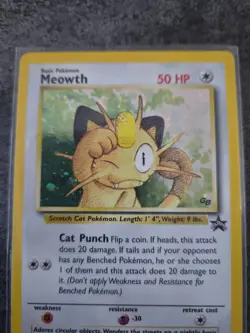 Pokemon TCG Meowth Black Star Promo Holo Rare Card #10 - Image 3