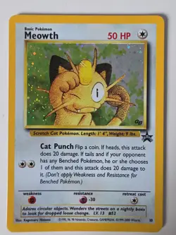 Pokemon TCG Meowth Black Star Promo 10 Holo Rare Card 2000 Game Boy NM - Image 1
