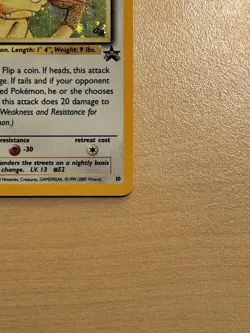 Rare Pokemon TCG Meowth Black Star Promo Holo Card Nintendo Game Boy 10 WOTC LP - Image 4