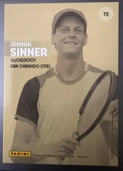 JANNIK SINNER ROOKIE RC 2024 Panini Olympics Paris Gold #72 SSP RARE LIMITED - Image 2