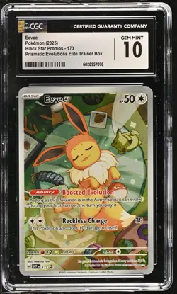 CGC 10 Eevee 173 Black Star Promo Prismatic Evolutions Elite Trainer Box Pokemon - Image 1
