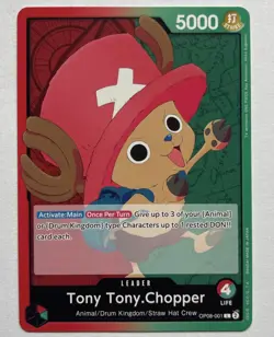 One Piece TCG -Tony Tony Chopper OP08-001 Leader English NEAR MINT 2025 - Image 1