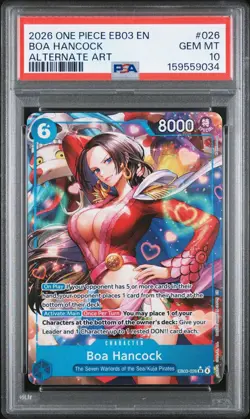 2025 ONE PIECE ENGLISH EB03-EXTRA BOOSTER ALTERNATE ART #026 BOA HANCOCK PSA 10 - Image 1