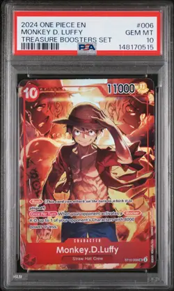 2024 ONE PIECE PROMOS TREASURE BOOSTERS SET #006 MONKEY D. LUFFY PSA 10 - Image 1