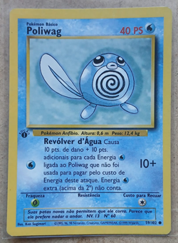 [LP] [PT] POKEMON Poliwag #59 Base Set 1st Edition - Image 1