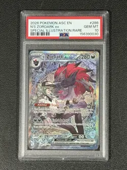 2026 POKEMON ASC EN-ASCENDED HEROES #286 N'S ZOROARK EX PSA 10 - Image 1