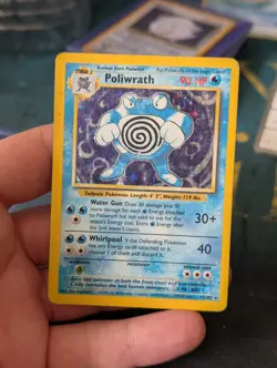 BASE SET - HOLO - 13/102 POLIWRATH MP WOTC POKEMON CARD BLUE HOLO - Image 2