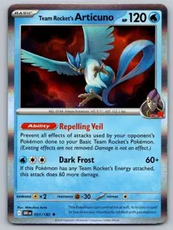 Team Rocket's Articuno 051/182 Rare Destined Rivals Pokemon Holo Near Mint - Image 1