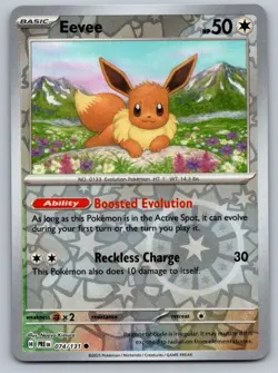 Eevee 074/131 Common Prismatic Evolutions Pokemon Reverse Holo Near Mint - Image 1