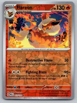 Flareon 013/131 Holo Rare Prismatic Evolutions Pokemon Reverse Holo Near Mint - Image 1