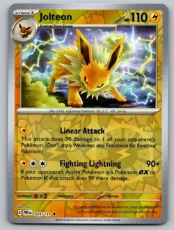 Jolteon 029/131 Holo Rare Prismatic Evolutions Pokemon Reverse Holo Near Mint - Image 1