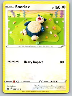 Snorlax 109/159 Rare Crown Zenith Pokemon Near Mint - Image 1