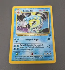Pokemon TCG Gyarados Base Set Holo Rare 006/102 100 HP Stage 1 English 1999 LP - Image 1