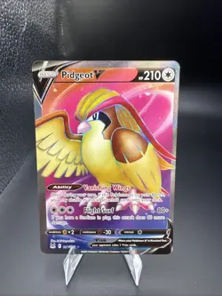 HOLO Pidgeot V 188/196 NM / M FULL ART ULTRA RARE Lost Origin Pokemon Card - Image 1