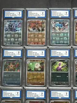 Pokemon 151 Poke Ball Reverse Holo Graded Bundle Lot Of 15 Slabs Grade 7 AEY - Image 2