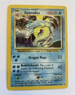 Gyarados Base Set 6/102 Holo Rare 1999 Wizards Stage 1 100 HP English Pokemon - Image 1