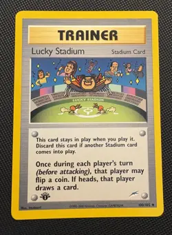 Pokemon Neo Destiny 1st Edition Trainer Lucky Stadium 100/105 - Image 1
