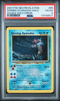 2001 POKEMON NEO REVELATION DOUBLE HOLO ERR #65 SHINING GYARADOS-HOLO PSA 4 - Image 1