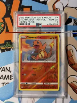 Charmander #7 PSA 10 2019 Pokemon Sun & Moon Rev Foil Hidden Fates Gem Mint - Image 1