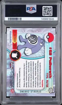 2000 TOPPS CHROME POKEMON T.V. 62 POLIWRATH SPARKLE PSA 8 Low Pop Of 14 - Image 2