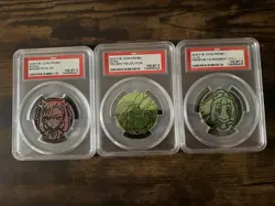 2025 Pokemon Coin Promo PSA 8 Lot - Marnie, Lillie, Eevee Graded Coins - Image 1