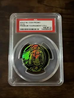 2025 Pokemon Coin Promo PSA 8 Lot - Marnie, Lillie, Eevee Graded Coins - Image 4