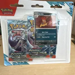 Pokemon Scarlet & Violet Journey Together Booster Pack Lot 3 Scraggy Promo TCG - Image 1
