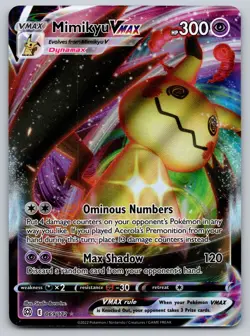 Mimikyu VMAX 069/172 Holo VMAX Rare Brilliant Stars Pokemon Near Mint - Image 1