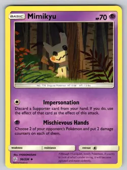 Mimikyu 96/236 Uncommon Cosmic Eclipse Pokemon Near Mint - Image 1