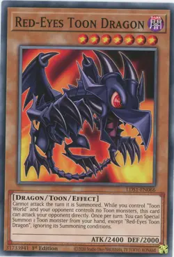 Yugioh Red-Eyes Toon Dragon LDS1-EN066 Common 1st Edition NM - Image 1