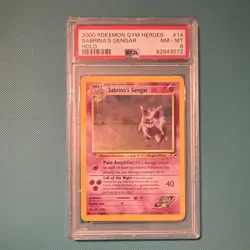 2000 Pokemon Gym Heroes Sabrina's Gengar Holo Unlimited 14/132 PSA 8 - Image 1