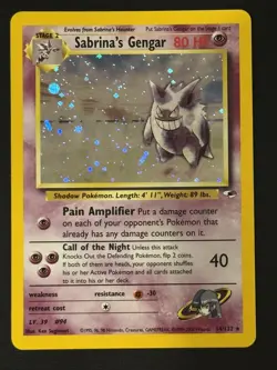 Pokemon TCG Sabrina's Gengar Holo 14/132 Gym Heroes 2000 WOTC Vintage - Image 1