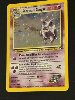 Pokemon TCG Sabrina's Gengar Holo 14/132 Gym Heroes 2000 WOTC Vintage - Image 2