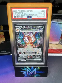 2023 POKEMON OBF EN-OBSIDIAN FLAMES #223 CHARIZARD EX PSA 10 W/ COLOR GUARD - Image 1