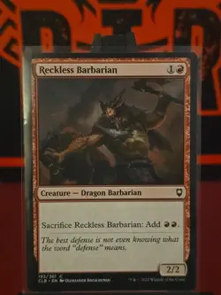 MTG Commander Legends: Battle for Baldur's Gate Reckless Barbarian NM Unplayed - Image 1