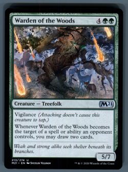 MTG 2021 Warden of the Woods Creature Treefolk Core Set 2021 213 M21 Uncommon - Image 1