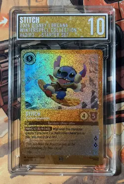 2026 DISNEY LORCANA EN P3-PROMO STITCH CAREFREE SNOWBOARDER EGC 10 - Image 1