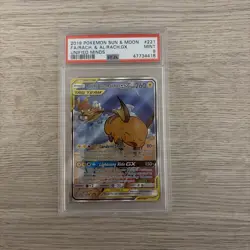 Pokemon Raichu & Alolan Raichu GX - Sun & Moon - Unified Minds - 221/236 - PSA 9 - Image 1
