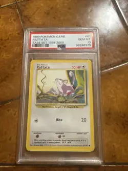 1999 POKEMON BASE SET 1999-2000 “4TH PRINT” #61 RATTATA PSA 10 - Image 1