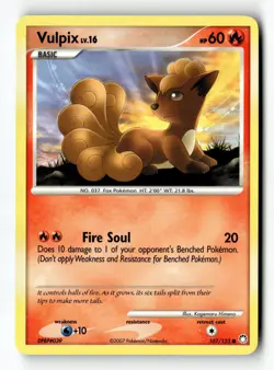 Pokemon Card Vulpix LP Mysterious Treasures 107/123 - Image 1