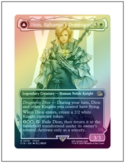 Dion, Bahamut's Dominant, Borderless Foil, Final Fantasy, MTG NM - Image 1