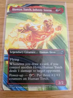 MTG Human Torch, Johnny Storm (Borderless) 0321 Marvel Super Heroes M/NM - Image 1