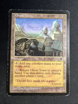 Ghost Town MTG Tempest Magic The Gathering Uncommon Land Light Play LP - Image 1