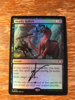 Magic the Gathering MTG foil Deadly Rollick Commander Masters signed NM - Image 1