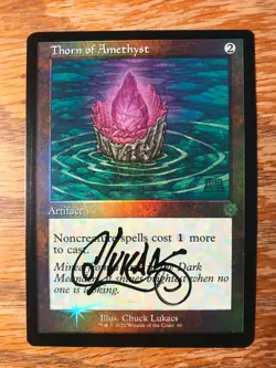 Magic the Gathering MTG foil Thorn of Amethyst Brother's War signed NM - Image 1