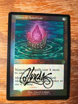 Magic the Gathering MTG foil Thorn of Amethyst Brother's War signed NM - Image 2