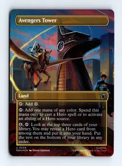 Avengers Tower (Borderless) (Foil) 0334 (U) MTG Marvel Super Heroes (MSH) - Image 1