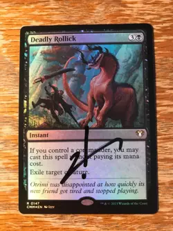 Magic the Gathering MTG foil Deadly Rollick Commander Masters signed NM - Image 1