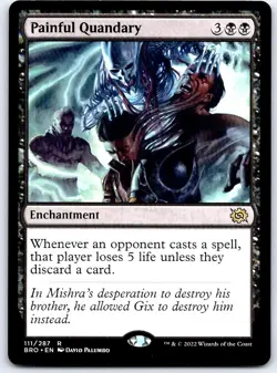 Painful Quandary 111 R The Brothers' War MTG Foil LP - Image 1